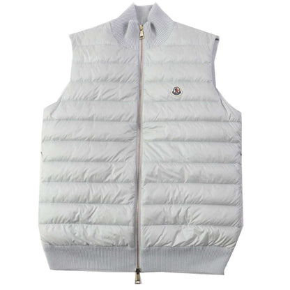 Moncler Down Vest Wool Light Gray Gilet Mens M
