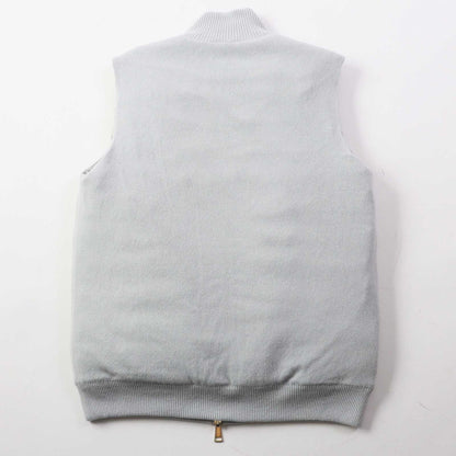 Moncler Down Vest Wool Light Gray Gilet Mens M