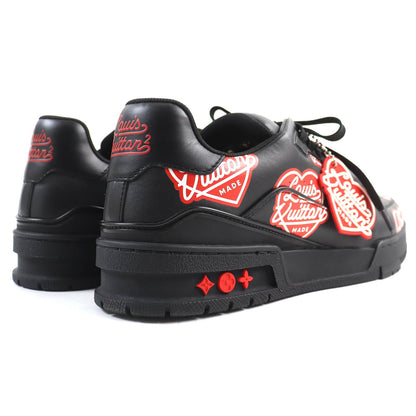 Louis Vuitton Sneakers Leather Two-Tone (Black) Lv Trainer Line 7 1/2