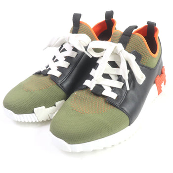 Hermes Low Cut Sneakers Leather Khaki Type Depart 41 1/2