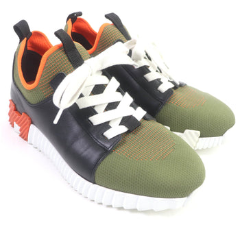 Hermes Low Cut Sneakers Leather Khaki Type Depart 41 1/2