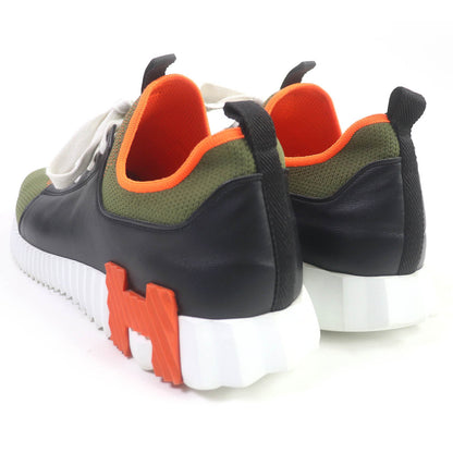 Hermes Low Cut Sneakers Leather Khaki Type Depart 41 1/2