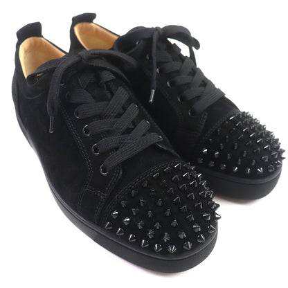 Christian Louboutin Low Cut Sneakers Suede Black Louis Junior Spikes 40 1/2
