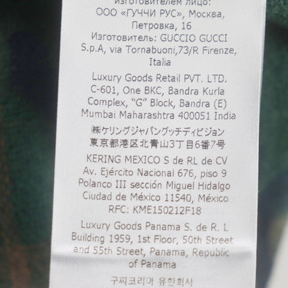 Gucci Blouson 709636 Xdb39 Cotton Blue Padded Jacket Corduroy Collar, Gg Check Pattern On The Back