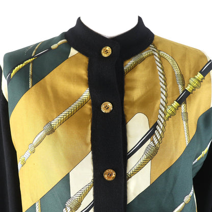 Hermes Cardigan Silk Black Multicolor 40