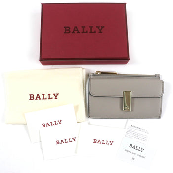 Bally Coin Case Leather Gray Women
