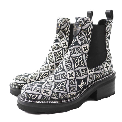 Louis Vuitton Ankle Boots Jacquard, Leather Multi Since 1854 Lv Bobble Line Women 39 1/2