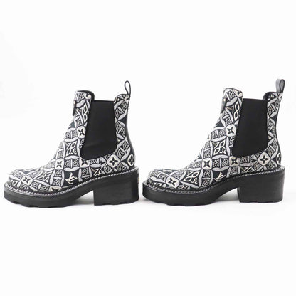 Louis Vuitton Ankle Boots Jacquard, Leather Multi Since 1854 Lv Bobble Line Women 39 1/2