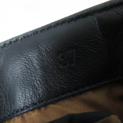 Hermes Short Boots Parachute Fabric , Leather Black Fresh Women 37