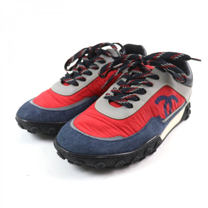 Chanel Low Cut Sneakers G34086 Nylon, Suede Multi Women 35