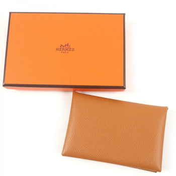 Hermes Coin Case Mainfepsom Caramel Calvi Mens(Unisex)