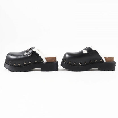 Christian Dior Sandals Leather Black White Diorquake 34