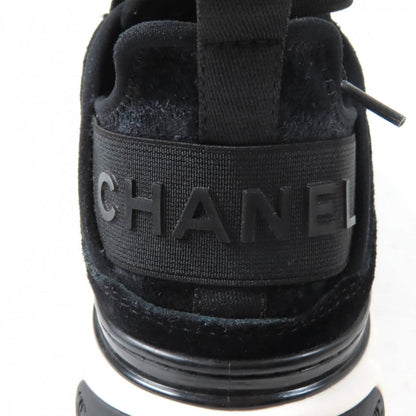Chanel Sneakers G35617 Mixed Fiber, Calfskin, Velvet, Polyurethane Black Women 37