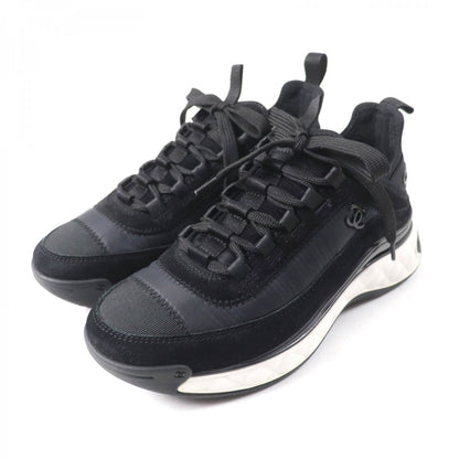 Chanel Sneakers G35617 Mixed Fiber, Calfskin, Velvet, Polyurethane Black Women 37