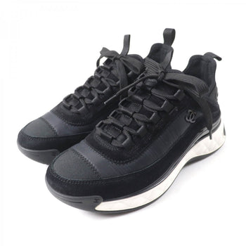 Chanel Sneakers G35617 Mixed Fiber, Calfskin, Velvet, Polyurethane Black Women 37