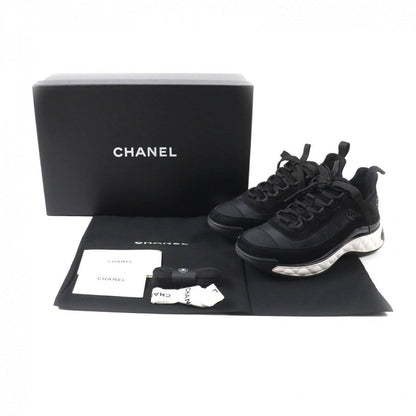 Chanel Sneakers G35617 Mixed Fiber, Calfskin, Velvet, Polyurethane Black Women 37