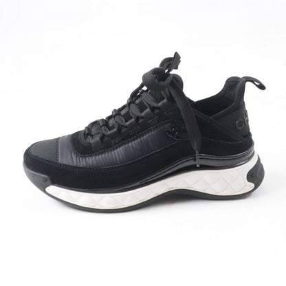Chanel Sneakers G35617 Mixed Fiber, Calfskin, Velvet, Polyurethane Black Women 37