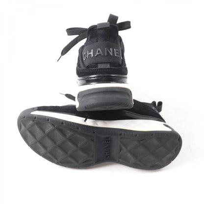 Chanel Sneakers G35617 Mixed Fiber, Calfskin, Velvet, Polyurethane Black Women 37