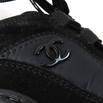 Chanel Sneakers G35617 Mixed Fiber, Calfskin, Velvet, Polyurethane Black Women 37