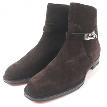 Hermes Boots Suede Leather Dark Brown Fortune 41
