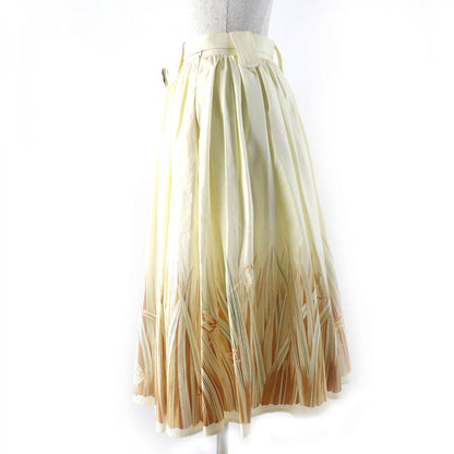Salvatore Ferragamo Flare Skirt Cotton Cream Brown Type 38