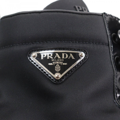 Prada Short Boots Nylon X Leather Black Triangle Logo Women 39