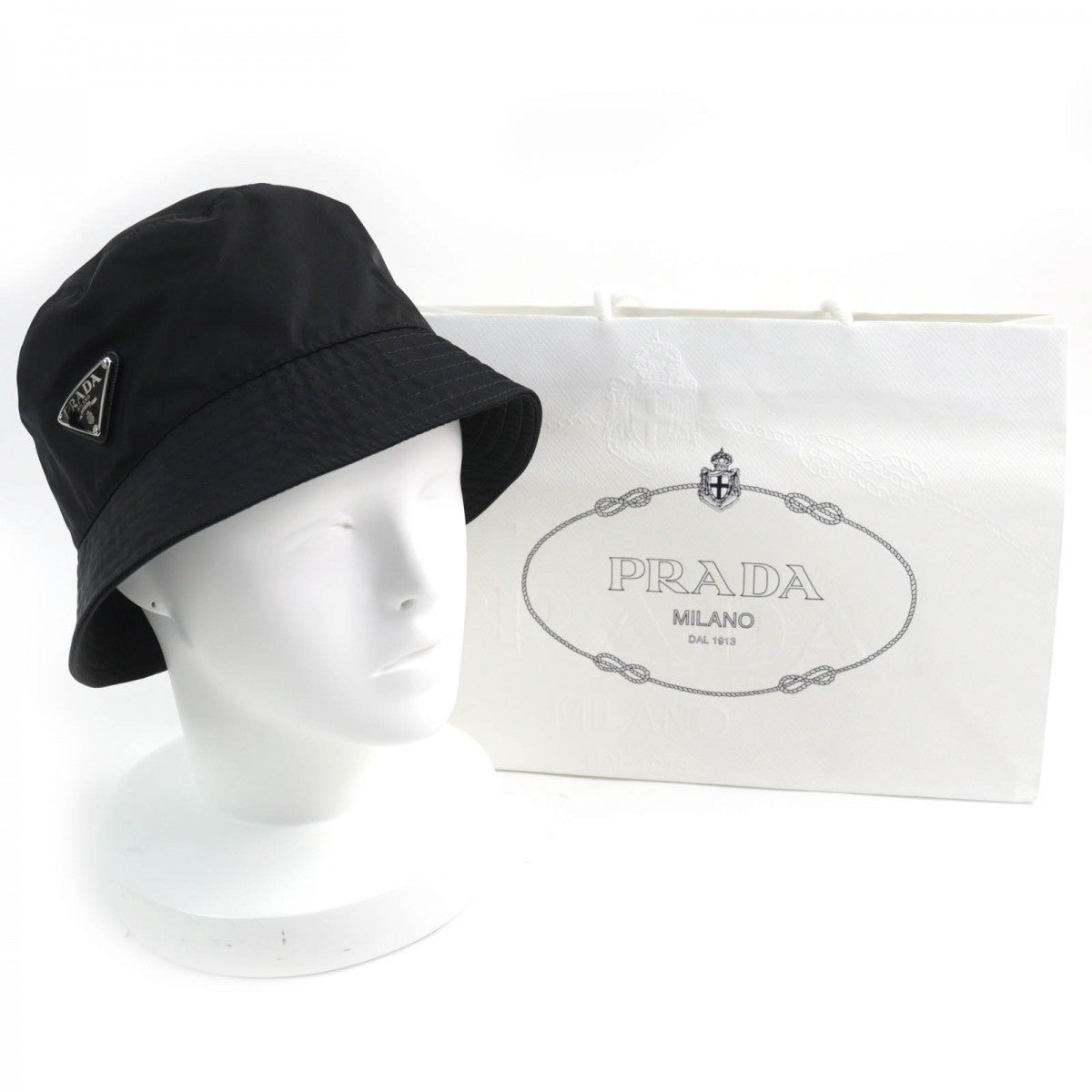 Prada Hat 1Hc137 Recycled Polyamide Black M