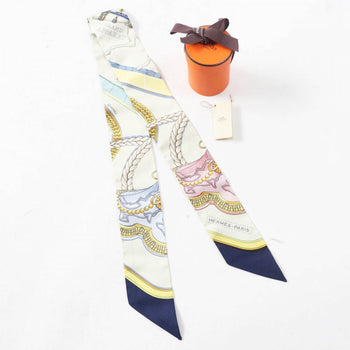 Hermes Scarf Silk Multicolor Twilly Grandapparat - Horse In Full Dress