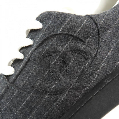 Chanel Low Cut Sneakers G46012 Wool, Mixed Fiber Charcoal Gray Mens 43