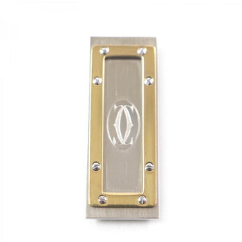 Cartier Money Clip Stainless Steel , Gold Plated Silver Must De Cartier Mens