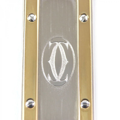 Cartier Money Clip Stainless Steel , Gold Plated Silver Must De Cartier Mens