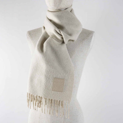 Loewe Scarf Wool White Beige