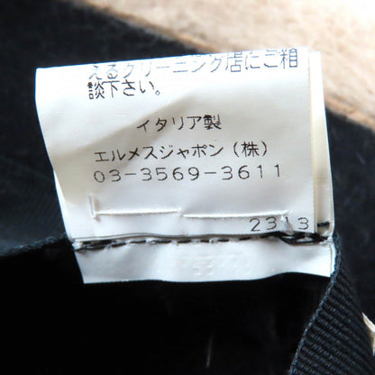 Hermes Hat Wool Black Beige 56