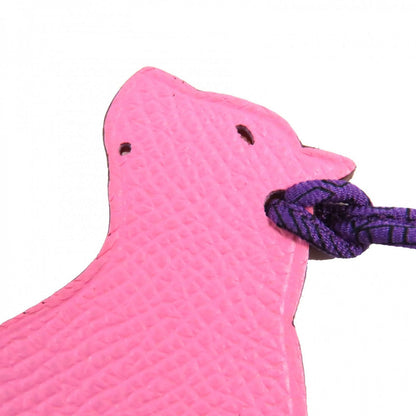 Hermes Bag Charm Epsom / Togo Pink Petite Ash Beaver Women