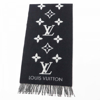 Louis Vuitton Scarf M71040 Cashmere Black Grey Reykjavik