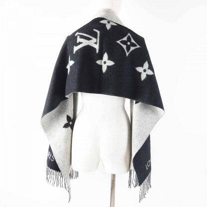 Louis Vuitton Scarf M71040 Cashmere Black Grey Reykjavik
