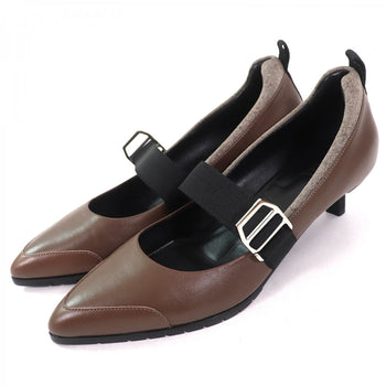 Hermes Pumps Leather Brown Black 38
