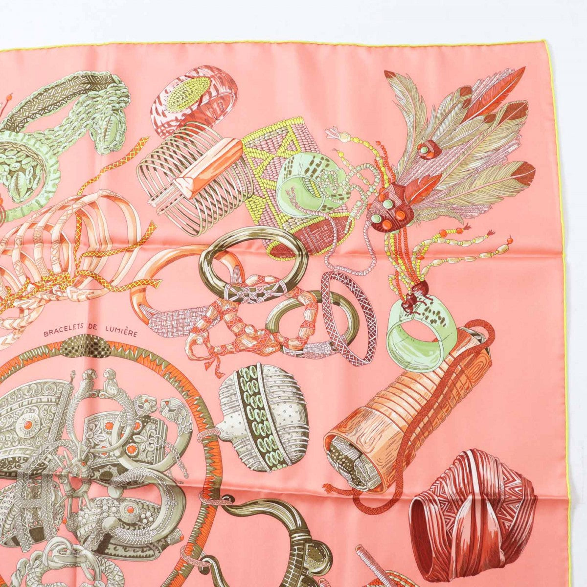 Hermes Scarf Silk Salmon Pink Carre90 Bracelets De Lumiere Bracelets Of Light