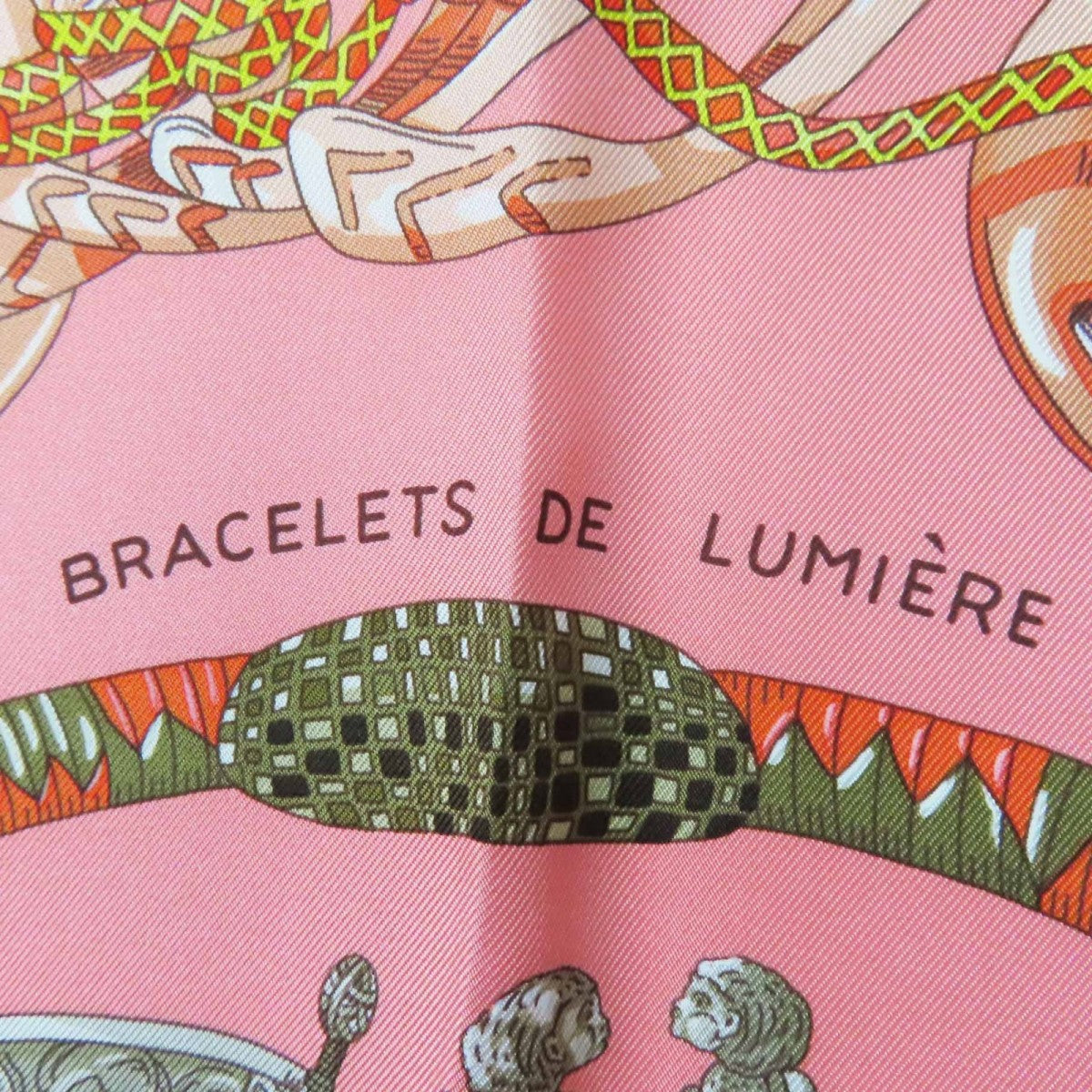 Hermes Scarf Silk Salmon Pink Carre90 Bracelets De Lumiere Bracelets Of Light