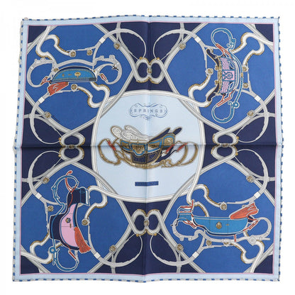 Hermes Scarf Silk Blue Navy Type Springs