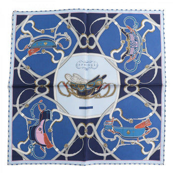 Hermes Scarf Silk Blue Navy Type Springs