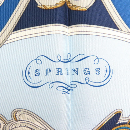 Hermes Scarf Silk Blue Navy Type Springs