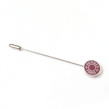 Hermes Brooch Gd1108 Palladium Brown Hatpin