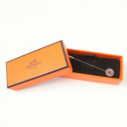Hermes Brooch Gd1108 Palladium Brown Hatpin