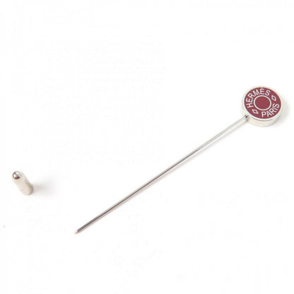Hermes Brooch Gd1108 Palladium Brown Hatpin