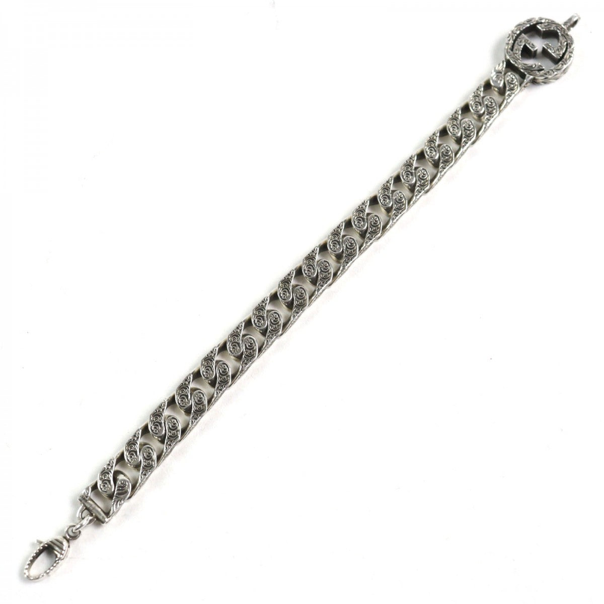 Gucci Bracelet 454285 Ag925 Silver Interlocking G Silver Chain Bracelet 17
