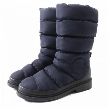 Chanel Boots G33075 Nylon, Padding, Mouton Navy Snow Boots Coco Mark Women 36 1/2