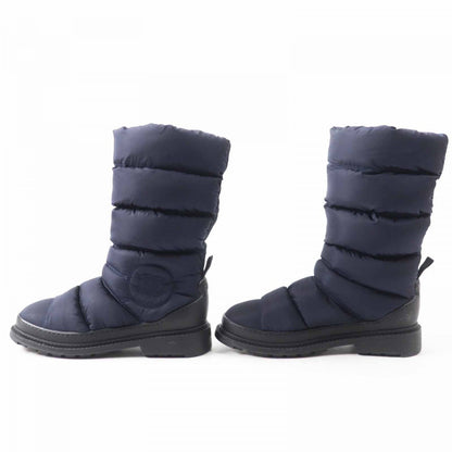 Chanel Boots G33075 Nylon, Padding, Mouton Navy Snow Boots Coco Mark Women 36 1/2