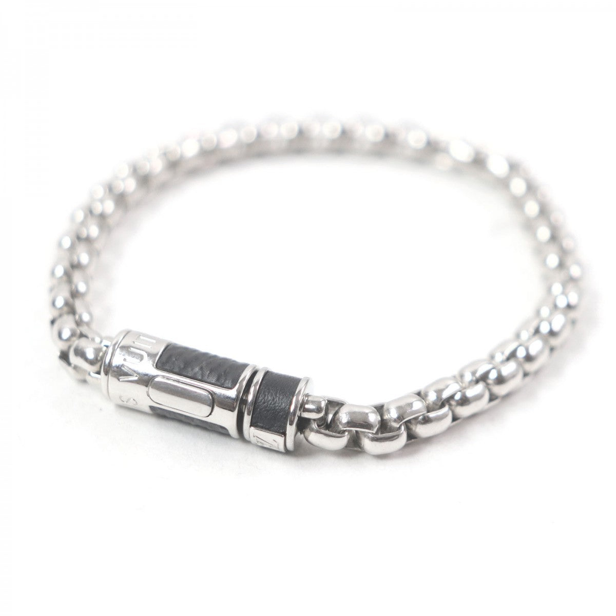 Louis Vuitton Bracelet M63107 Monogram Eclipse Silver Black Monogram Eclipse Bracelet Chain