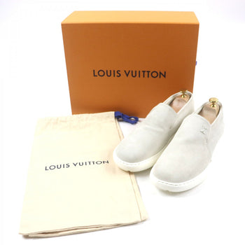 Louis Vuitton Slip-On Suede Leather Light Gray Lv Pacific Line 7.5